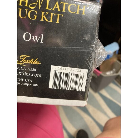 Graph N' Latch OWL Shaped Latch Hook Rug Kit  Size 18.5” X 27” Craft New Sealed - Picture 6 of 7